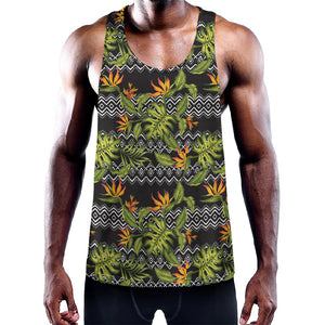 Ethnic Bird Of Paradise Pattern Print Training Tank Top