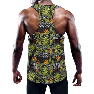 Ethnic Bird Of Paradise Pattern Print Training Tank Top