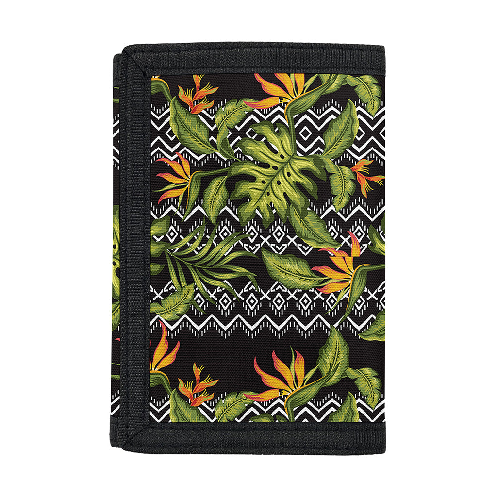 Ethnic Bird Of Paradise Pattern Print Trifold Wallet