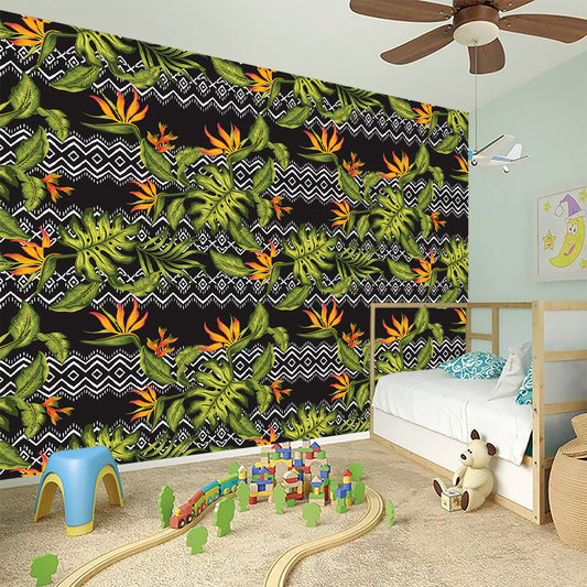 Ethnic Bird Of Paradise Pattern Print Wall Sticker