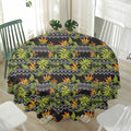 Ethnic Bird Of Paradise Pattern Print Waterproof Round Tablecloth