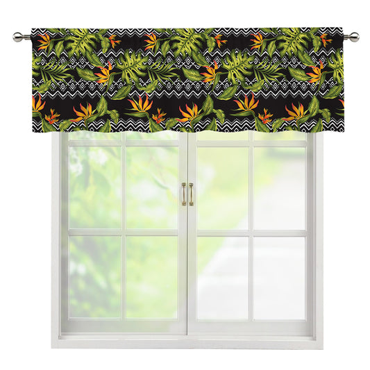 Ethnic Bird Of Paradise Pattern Print Window Valance