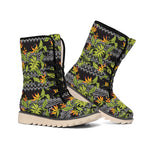 Ethnic Bird Of Paradise Pattern Print Winter Boots