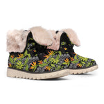 Ethnic Bird Of Paradise Pattern Print Winter Boots