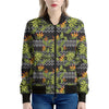 Ethnic Bird Of Paradise Pattern Print Women's Bomber Jacket