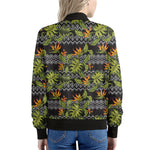 Ethnic Bird Of Paradise Pattern Print Women's Bomber Jacket