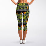 Ethnic Bird Of Paradise Pattern Print Women's Capri Leggings