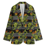 Ethnic Bird Of Paradise Pattern Print Women's Cotton Blazer