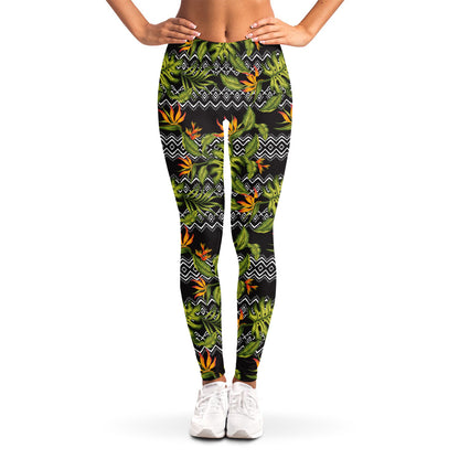 Ethnic Bird Of Paradise Pattern Print Women's Leggings