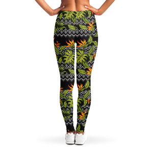 Ethnic Bird Of Paradise Pattern Print Women's Leggings