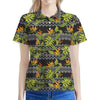 Ethnic Bird Of Paradise Pattern Print Women's Polo Shirt