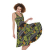 Ethnic Bird Of Paradise Pattern Print Women's Sleeveless Dress