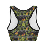 Ethnic Bird Of Paradise Pattern Print Women's Sports Bra