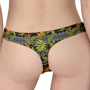 Ethnic Bird Of Paradise Pattern Print Women's Thong