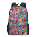 Ethnic Bohemian Mandala Pattern Print 17 Inch Backpack