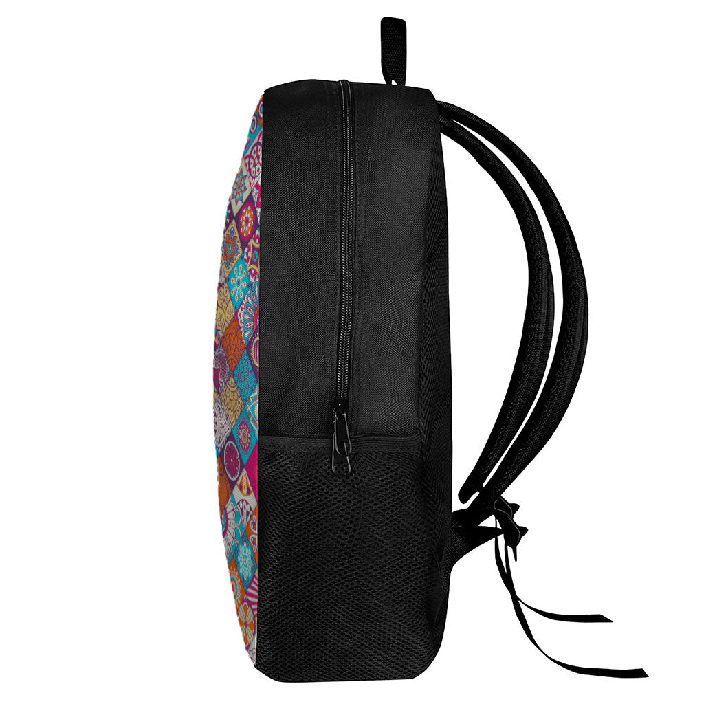 Ethnic Bohemian Mandala Pattern Print 17 Inch Backpack