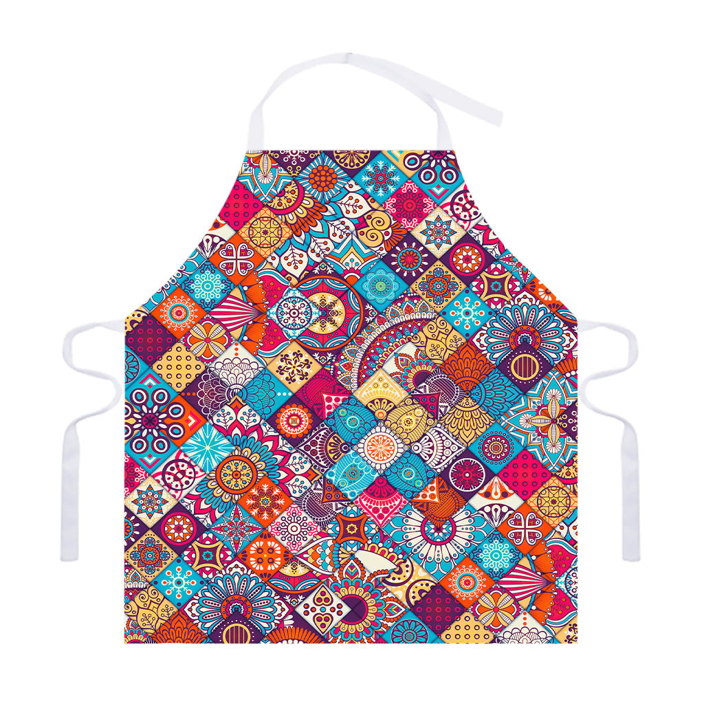 Ethnic Bohemian Mandala Pattern Print Adjustable Apron