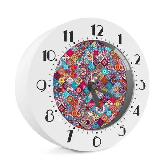 Ethnic Bohemian Mandala Pattern Print Alarm Clock