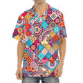 Ethnic Bohemian Mandala Pattern Print Aloha Shirt