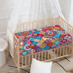 Ethnic Bohemian Mandala Pattern Print Baby Crib Sheet