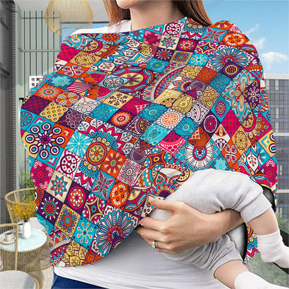 Ethnic Bohemian Mandala Pattern Print Baby Seat Cover