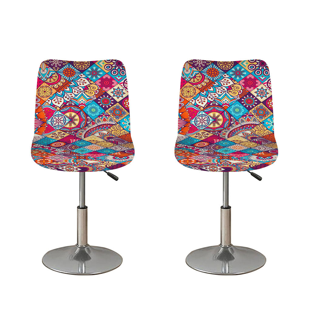 Ethnic Bohemian Mandala Pattern Print Bar Stool Covers