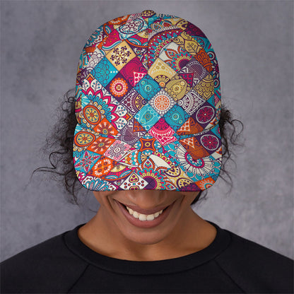 Ethnic Bohemian Mandala Pattern Print Baseball Cap