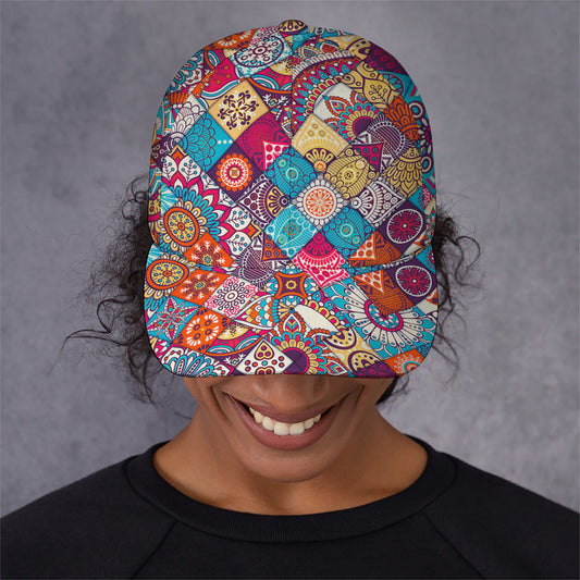 Ethnic Bohemian Mandala Pattern Print Baseball Cap