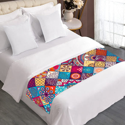 Ethnic Bohemian Mandala Pattern Print Bed Runner