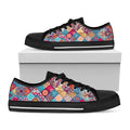 Ethnic Bohemian Mandala Pattern Print Black Low Top Sneakers