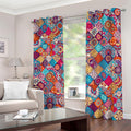 Ethnic Bohemian Mandala Pattern Print Dimout Grommet Curtains