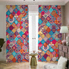 Ethnic Bohemian Mandala Pattern Print Blackout Pencil Pleat Curtains