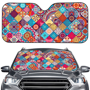 Ethnic Bohemian Mandala Pattern Print Car Windshield Sun Shade