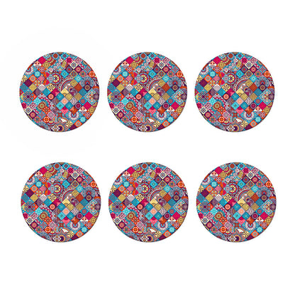 Ethnic Bohemian Mandala Pattern Print Coaster Set