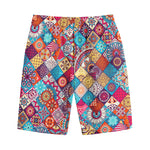 Ethnic Bohemian Mandala Pattern Print Cotton Shorts