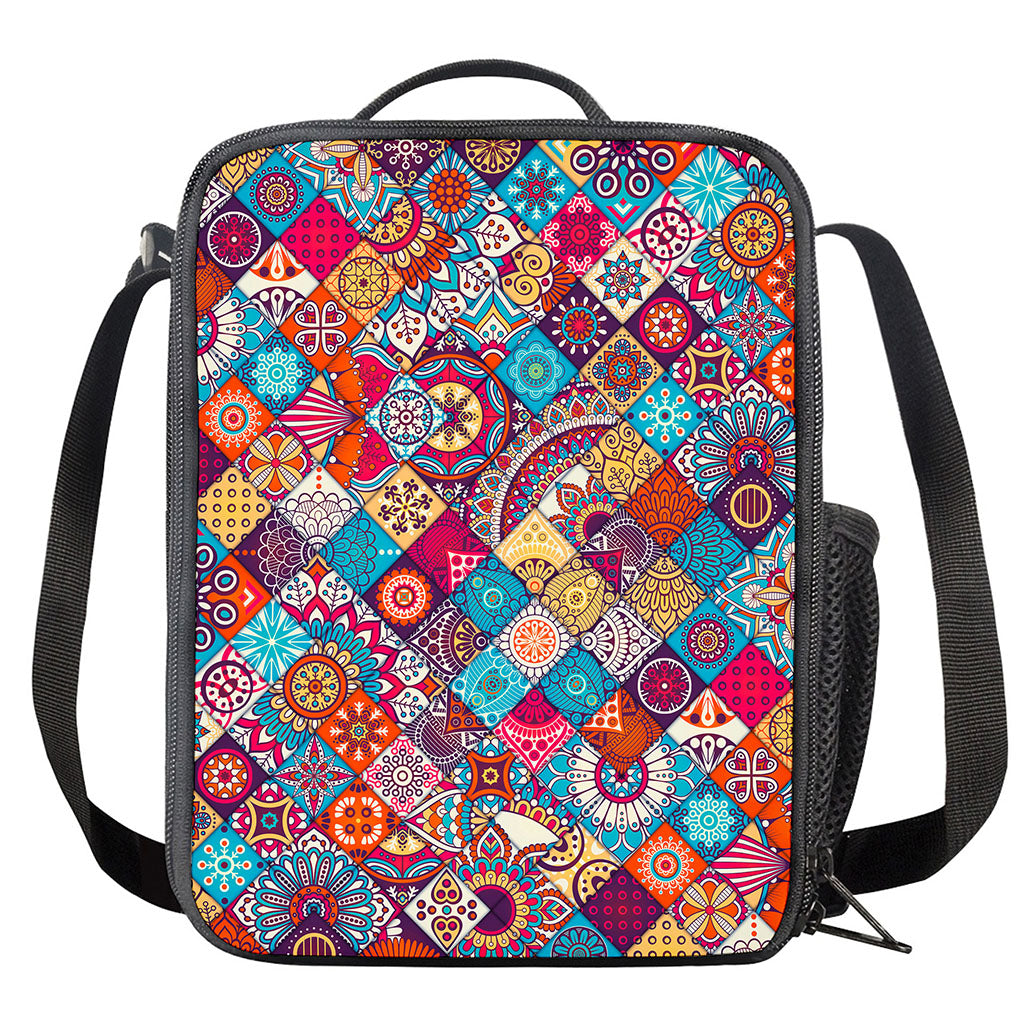 Ethnic Bohemian Mandala Pattern Print Crossbody Lunch Bag