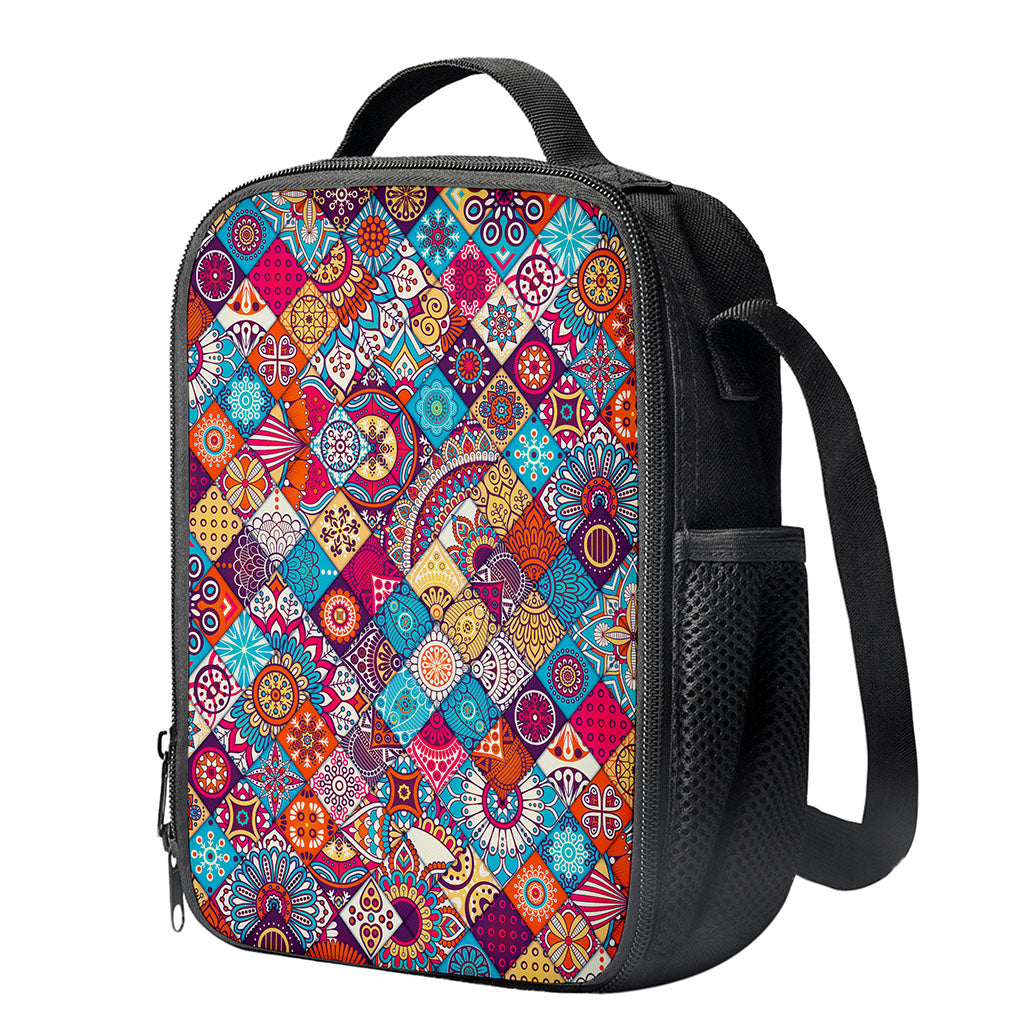 Ethnic Bohemian Mandala Pattern Print Crossbody Lunch Bag