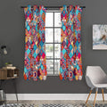 Ethnic Bohemian Mandala Pattern Print Grommet Curtain Panels