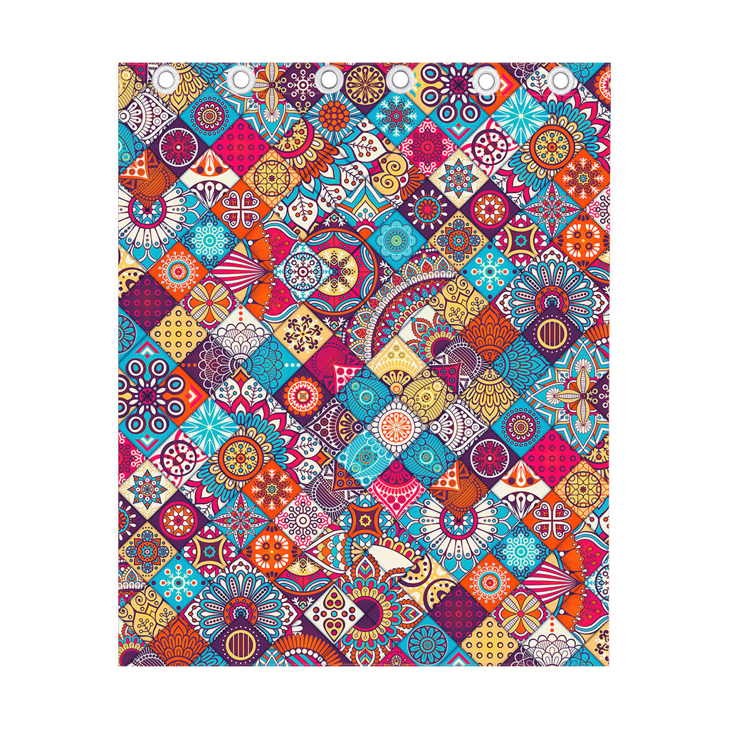 Ethnic Bohemian Mandala Pattern Print Curtain