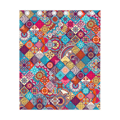 Ethnic Bohemian Mandala Pattern Print Curtain