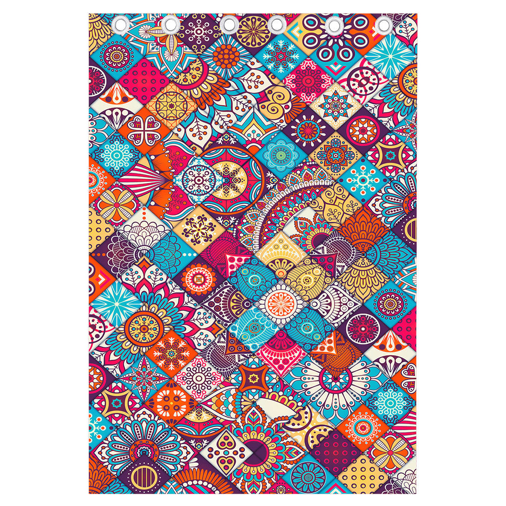 Ethnic Bohemian Mandala Pattern Print Curtain