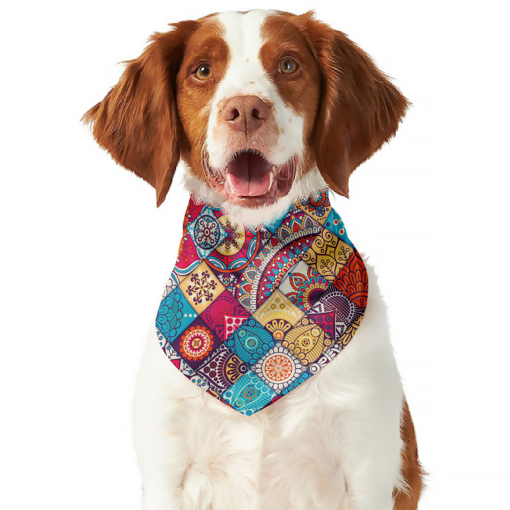 Ethnic Bohemian Mandala Pattern Print Dog Bandana