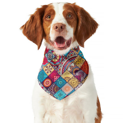 Ethnic Bohemian Mandala Pattern Print Dog Bandana