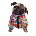Ethnic Bohemian Mandala Pattern Print Dog Zip Up Jacket