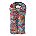 Ethnic Bohemian Mandala Pattern Print Double Neoprene Wine Tote