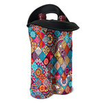 Ethnic Bohemian Mandala Pattern Print Double Neoprene Wine Tote