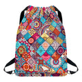 Ethnic Bohemian Mandala Pattern Print Drawstring Backpack