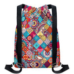 Ethnic Bohemian Mandala Pattern Print Drawstring Backpack