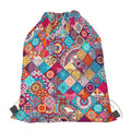 Ethnic Bohemian Mandala Pattern Print Drawstring Bag