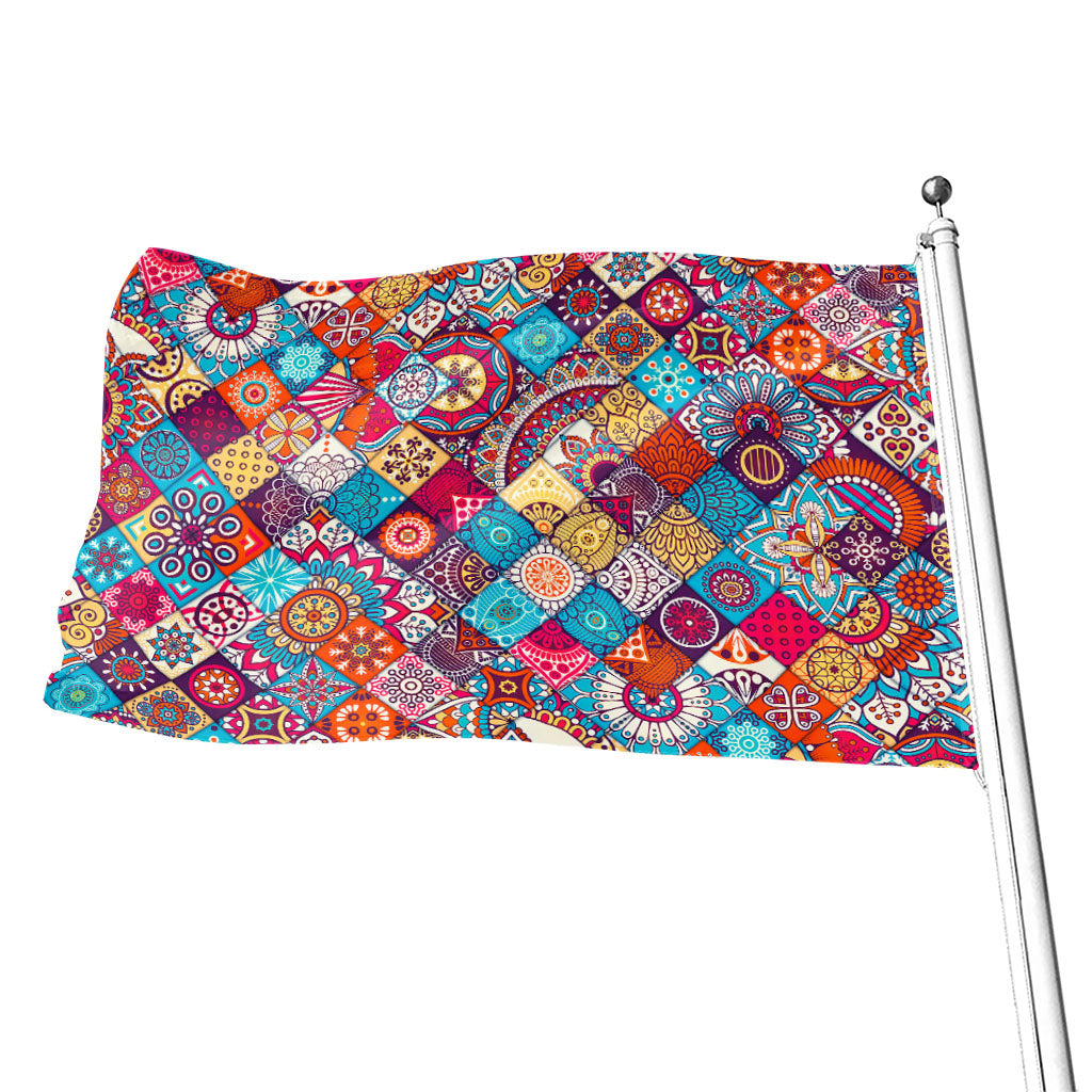 Ethnic Bohemian Mandala Pattern Print Flag